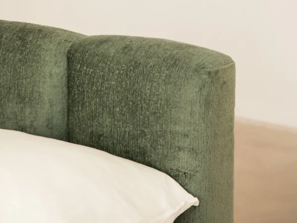 Pat tapitat verde olive din tesatura chenille Lupine - imagine 5