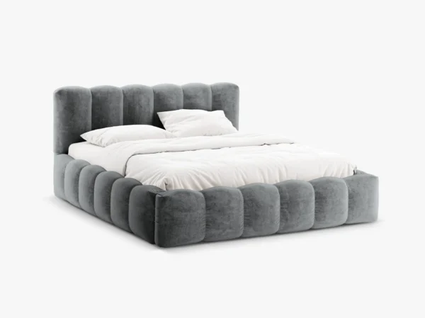 Pat tapitat gri din tesatura chenille Lupine - imagine 3