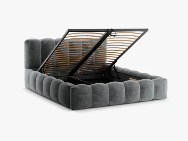 Pat tapitat gri din tesatura chenille Lupine - imagine 4