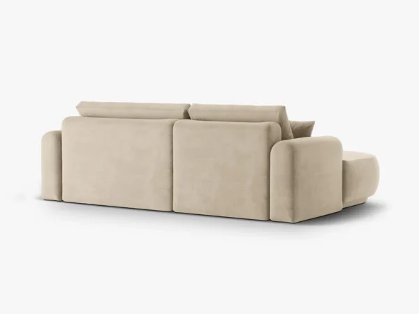 Coltar extensibil bej din catifea Ella Left - imagine 6