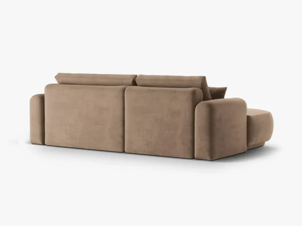 Coltar extensibil maro din catifea Ella Left - imagine 6