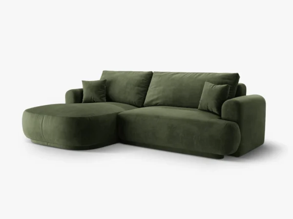 Coltar extensibil verde din catifea Ella Left - imagine 3