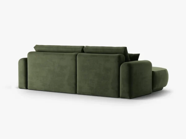 Coltar extensibil verde din catifea Ella Left - imagine 6