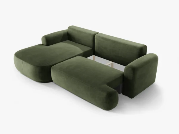 Coltar extensibil verde din catifea Ella Left - imagine 4