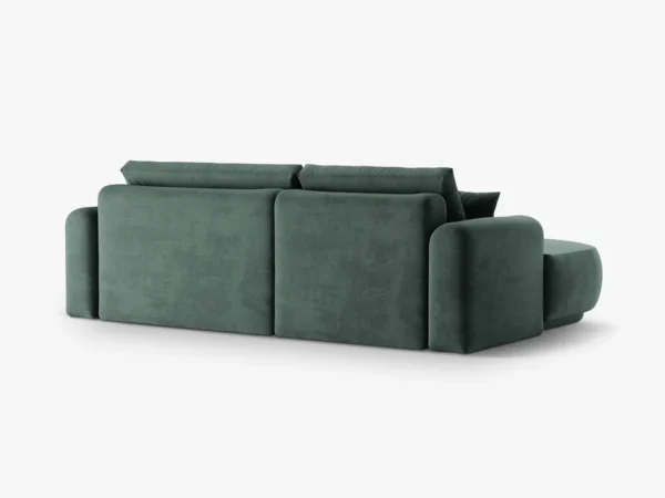Coltar extensibil albastru petrol din catifea Ella Left - imagine 6