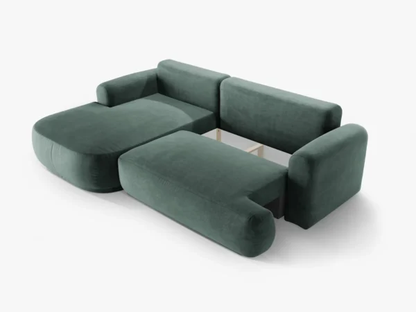 Coltar extensibil albastru petrol din catifea Ella Left - imagine 4