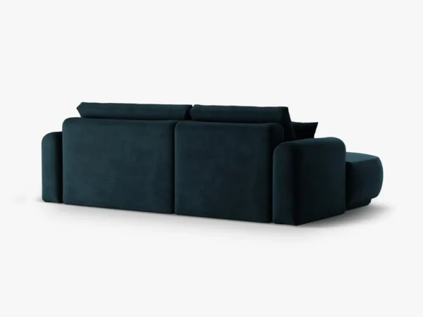 Coltar extensibil albastru indigo din catifea Ella Left - imagine 6
