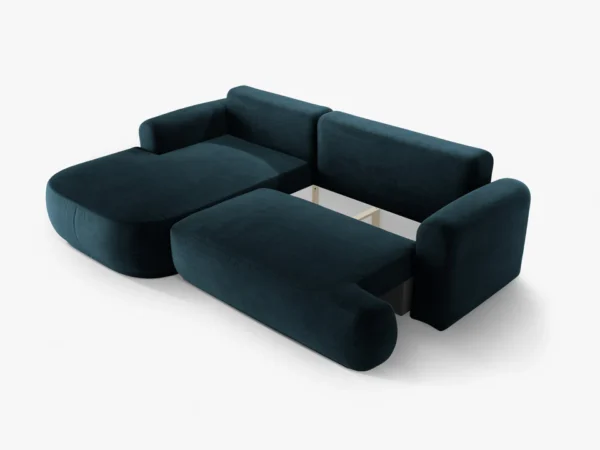Coltar extensibil albastru indigo din catifea Ella Left - imagine 4
