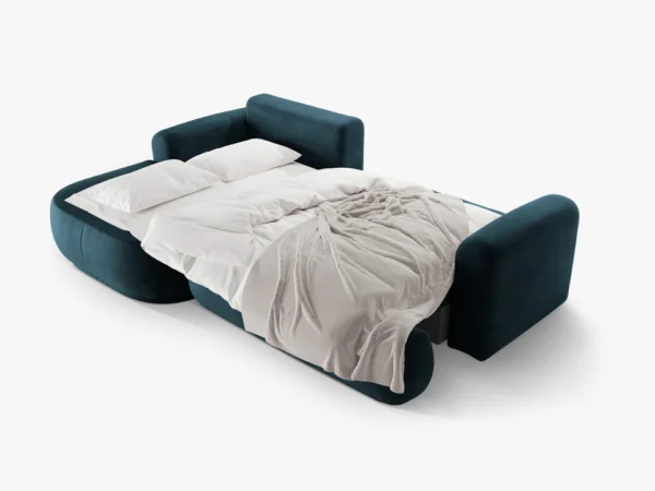 Coltar extensibil albastru indigo din catifea Ella Left - imagine 5