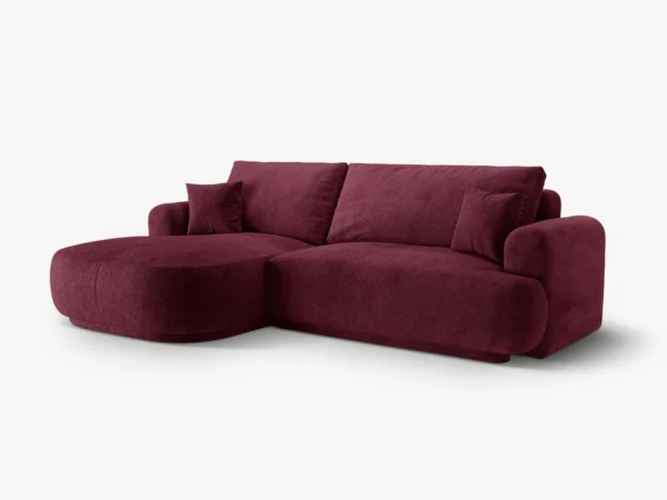 Coltar extensibil rosu burgundy din tesatura structurata Ella Left - imagine 3