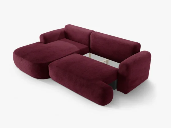 Coltar extensibil rosu burgundy din tesatura structurata Ella Left - imagine 4
