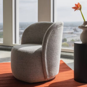 Fotoliu gri din tesatura structurata Saamit