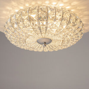 Plafoniera argintie din cristal si metal Broche