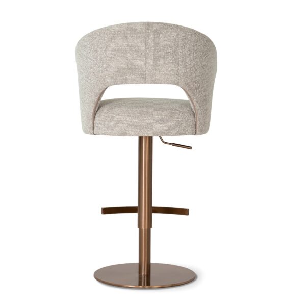 Scaun de bar rotativ din tesatura bej/auriu roze Ines Supreme - imagine 5