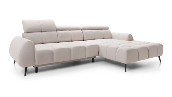 Coltar extensibil bej din catifea Piano - imagine 4