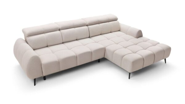Coltar extensibil bej din catifea Piano - imagine 5