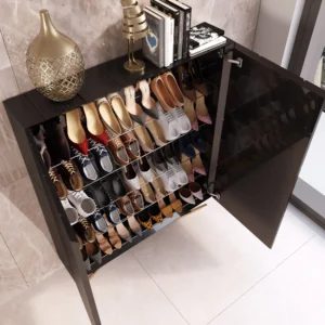 Pantofar negru/auriu din MDF si metal h150 cm Orfeu