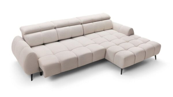 Coltar extensibil bej din catifea Piano - imagine 6