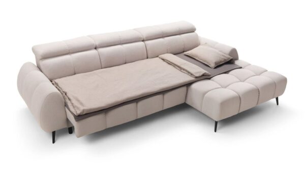 Coltar extensibil bej din catifea Piano - imagine 9