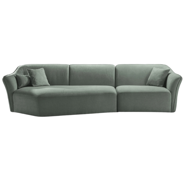 Canapea verde menta din tesatura boucle Hailey Left