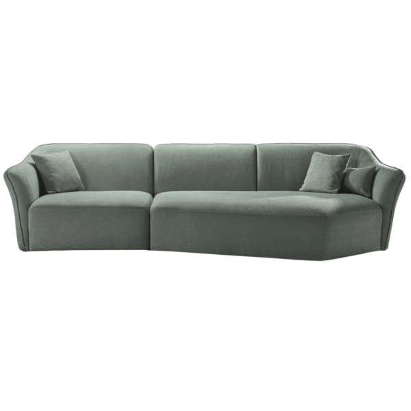 Canapea verde menta din tesatura boucle Hailey Right