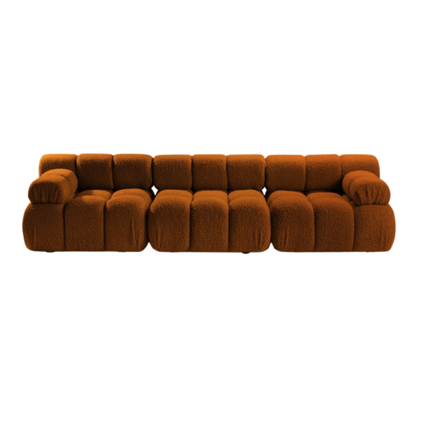 Canapea modulara 3 locuri caramizie din tesatura boucle Bellis