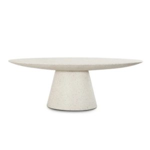 Masa dining de exterior alb bej din otel de fibra de sticla Nassau