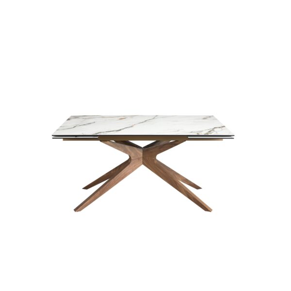 Masa dining extensibila maro din marmura si lemn Eva - imagine 4
