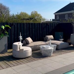 Fotoliu rotativ de exterior bej din tesatura Nammos