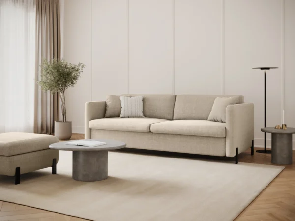 Canapea extensibila bej din tesatura structurata Gloria - imagine 8