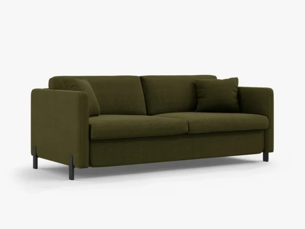 Canapea extensibila verde olive din tesatura structurata Gloria - imagine 3