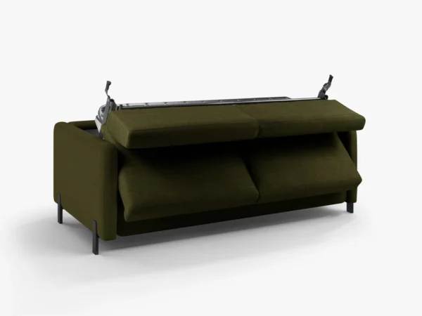 Canapea extensibila verde olive din tesatura structurata Gloria - imagine 5