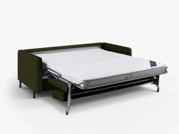 Canapea extensibila verde olive din tesatura structurata Gloria - imagine 6