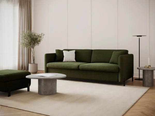 Canapea extensibila verde olive din tesatura structurata Gloria - imagine 8