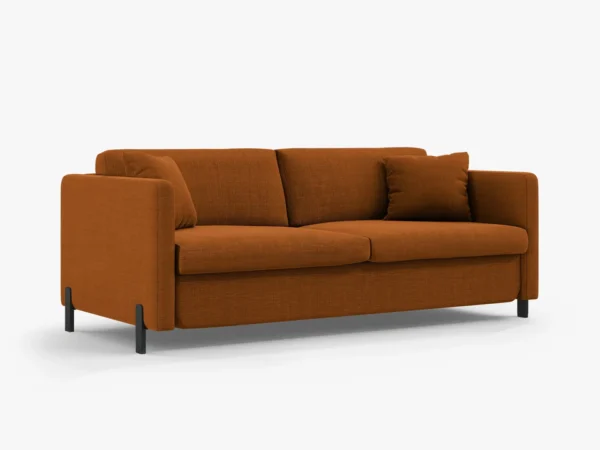 Canapea extensibila caramizie din tesatura structurata Gloria - imagine 3
