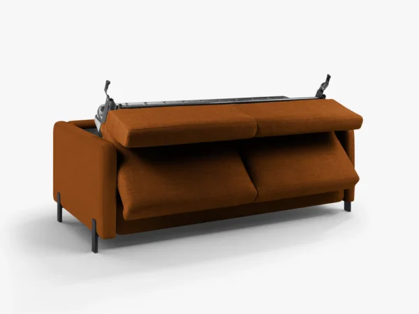 Canapea extensibila caramizie din tesatura structurata Gloria - imagine 5