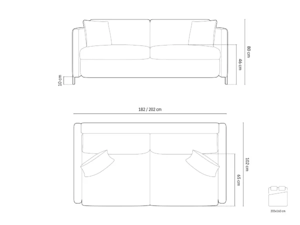 Canapea extensibila bej din tesatura structurata Gloria - imagine 10