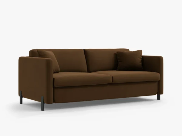 Canapea extensibila maro din catifea Gloria - imagine 3
