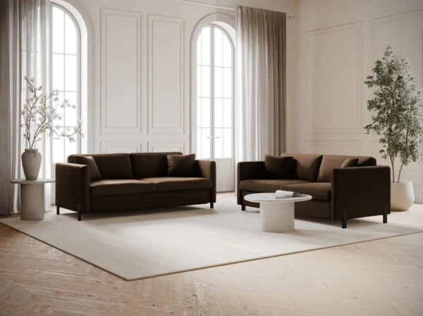 Canapea extensibila maro din catifea Gloria - imagine 7