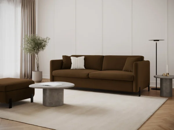 Canapea extensibila maro din catifea Gloria - imagine 8