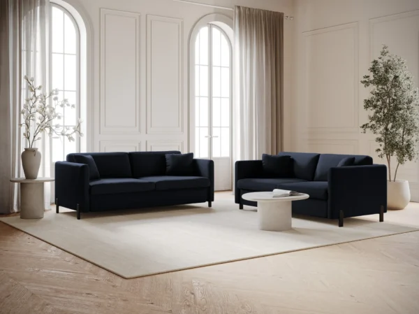Canapea extensibila albastru indigo din catifea Gloria - imagine 7