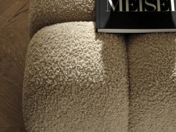 Canapea modulara 3 locuri bej nisipiu din tesatura boucle Bellis - imagine 7