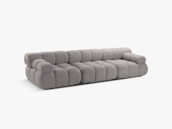 Canapea modulara 3 locuri gri din tesatura boucle Bellis - imagine 3