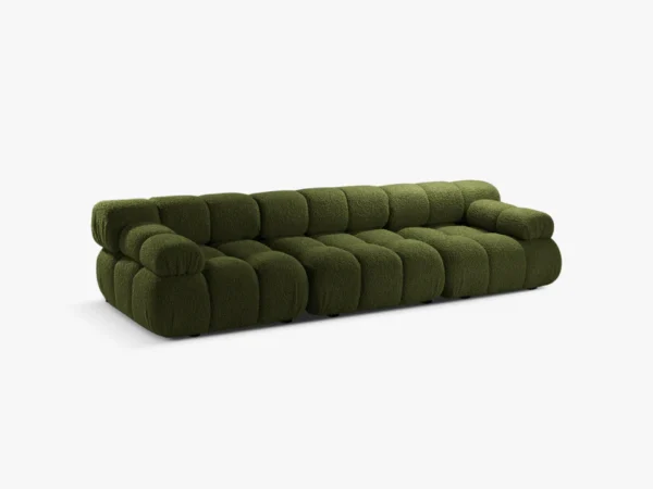 Canapea modulara 3 locuri verde din tesatura boucle Bellis - imagine 3