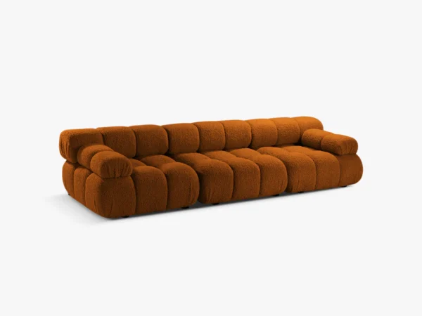 Canapea modulara 3 locuri caramizie din tesatura boucle Bellis - imagine 3