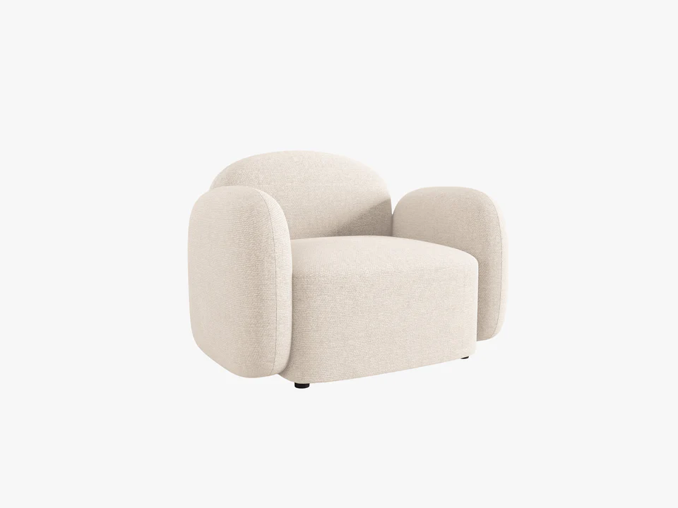 Fotoliu bej deschis din tesatura chenille Blair - imagine 3