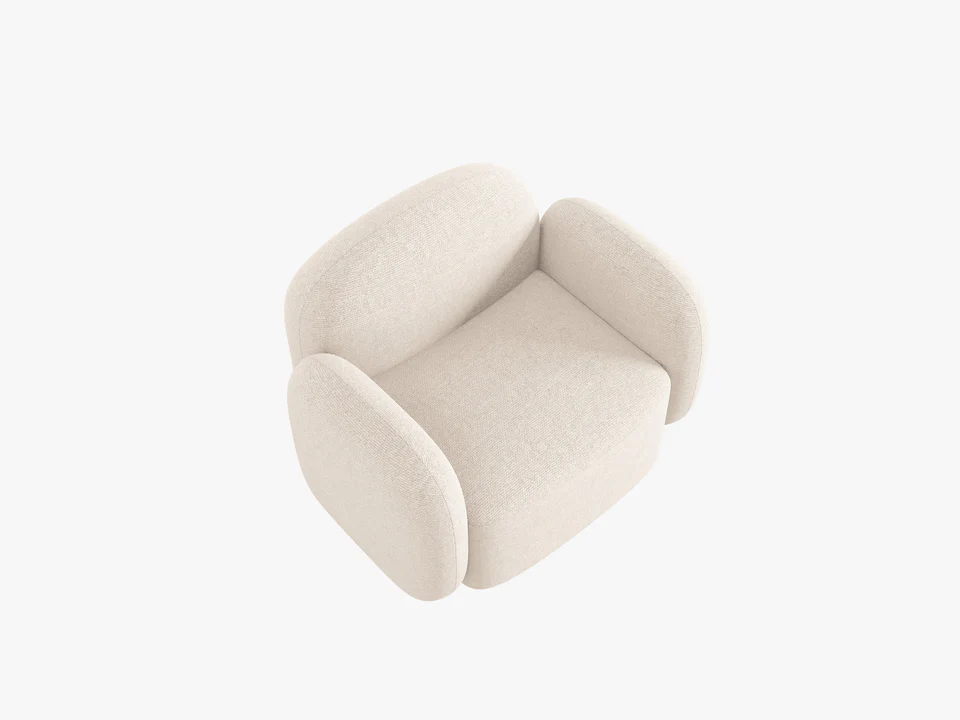 Fotoliu bej deschis din tesatura chenille Blair - imagine 4