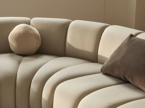 Coltar modular caramiziu din catifea Lupine - imagine 6