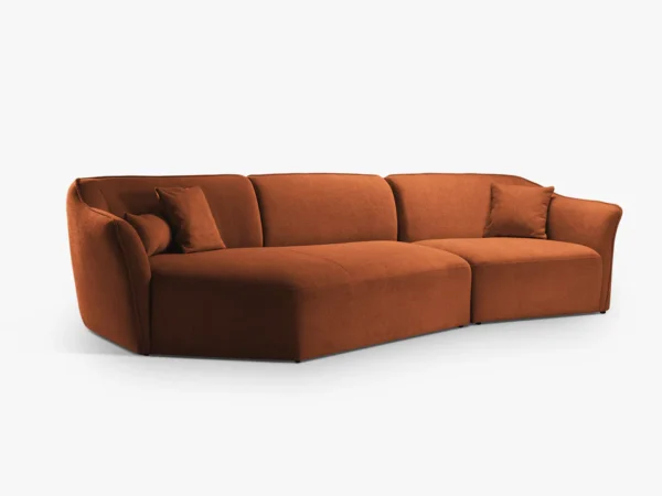 Canapea caramizie din tesatura boucle Hailey Left - imagine 3