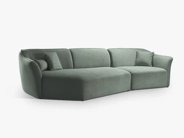 Canapea verde menta din tesatura boucle Hailey Left - imagine 4